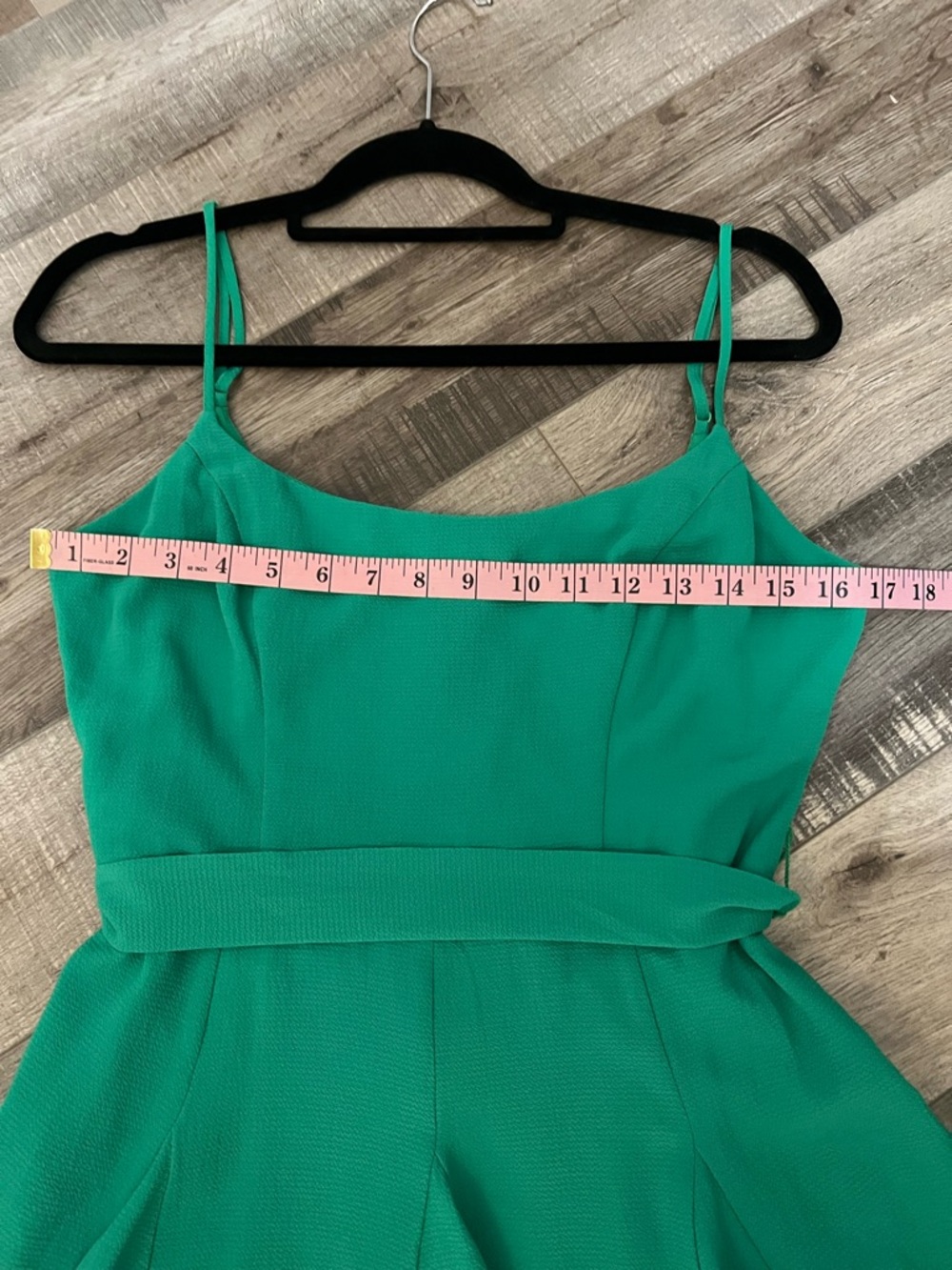 B Darlin Vibrant fit and flare Green Dress with Tie Waist Sz 9/10 EUC - Picture 7 of 8